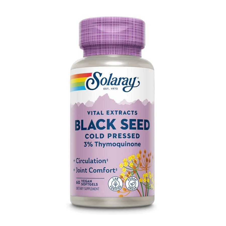 Black Seed 3% Thymoquinone Solaray 60 Vegan Softgel - The Oasis of Health
