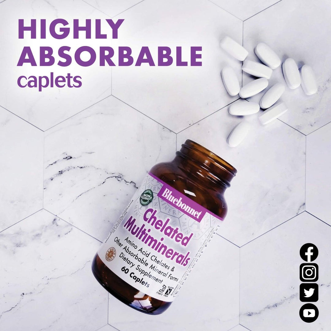 Bluebonnet Nutrition - Chelated Multiminerals - 120 Caplets - The Oasis of Health