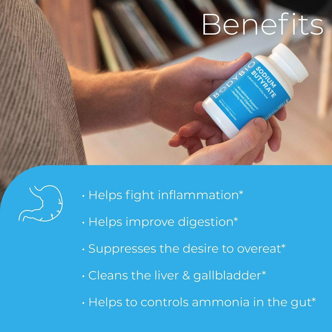 BodyBio - Sodium Butyrate Short Chain Fatty Acid - 60 Capsules - The Oasis of Health