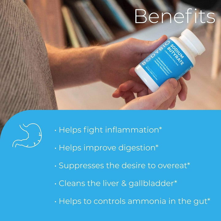 BodyBio - Sodium Butyrate Short Chain Fatty Acid - 60 Capsules - The Oasis of Health