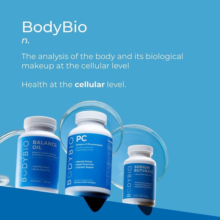 BodyBio - Vitamin B Complex Including B1, B2, B3, B5, B6, Methyl B12, Folinic Acid, 5 - MTHF, and B7 to Supports Alertness, Metabolism &amp; Immune System, 90 Capsules - The Oasis of Health
