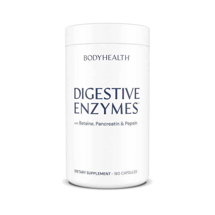 BodyHealth Digestive Enzymes Full Spectrum Digestive Support (180 caps), Betaine, Pepsin, Pancreatin BPP Loaded with Enzymes and Probiotics, Relief for Stomach Bloating, Heartburn, Gas, Constipation - The Oasis of Health
