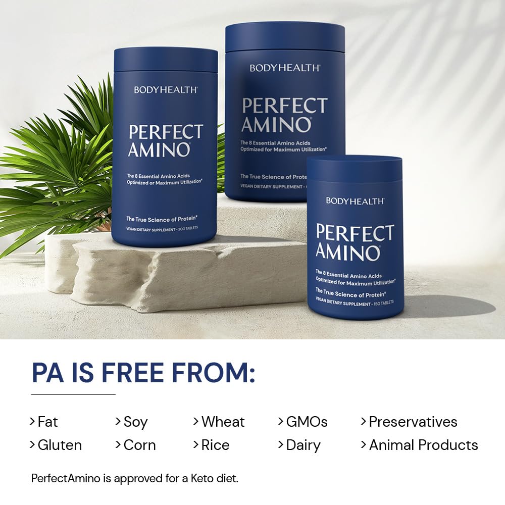 BodyHealth PerfectAmino (300 Tablets) Vegan Branched Chain Protein Pre/Post Workout - The Oasis of Health