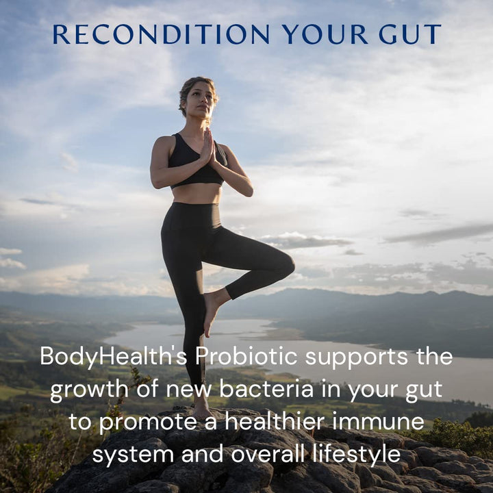 BodyHealth Probiotic - Enhanced with Perfect Amino (60 Caps), High Potency reseeding probiotics and Cutting - Edge Spore Probiotics, Acid - and Bile - Resistant - The Oasis of Health