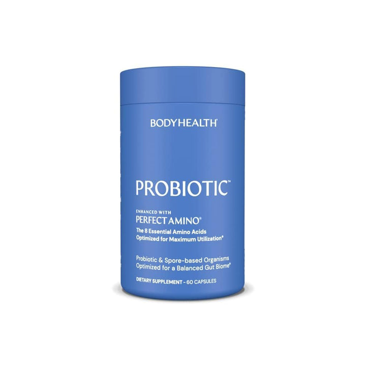 BodyHealth Probiotic - Enhanced with Perfect Amino (60 Caps), High Potency reseeding probiotics and Cutting - Edge Spore Probiotics, Acid - and Bile - Resistant - The Oasis of Health