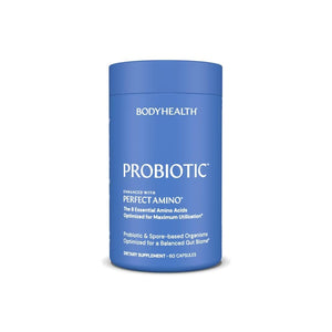 BodyHealth Probiotic - Enhanced with Perfect Amino (60 Caps), High Potency reseeding probiotics and Cutting - Edge Spore Probiotics, Acid - and Bile - Resistant - The Oasis of Health