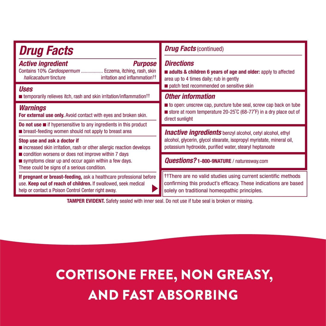 Boericke & Tafel Florasone Cardiospermum Cream - Soothing Relief for Itchy, Irritated Skin - 1 oz (Nature's Way Brands) - The Oasis of Health