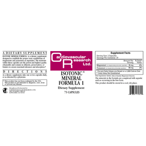 Cardiovascular Research Isotonic Mineral Formula 1 75 Capsules - The Oasis of Health