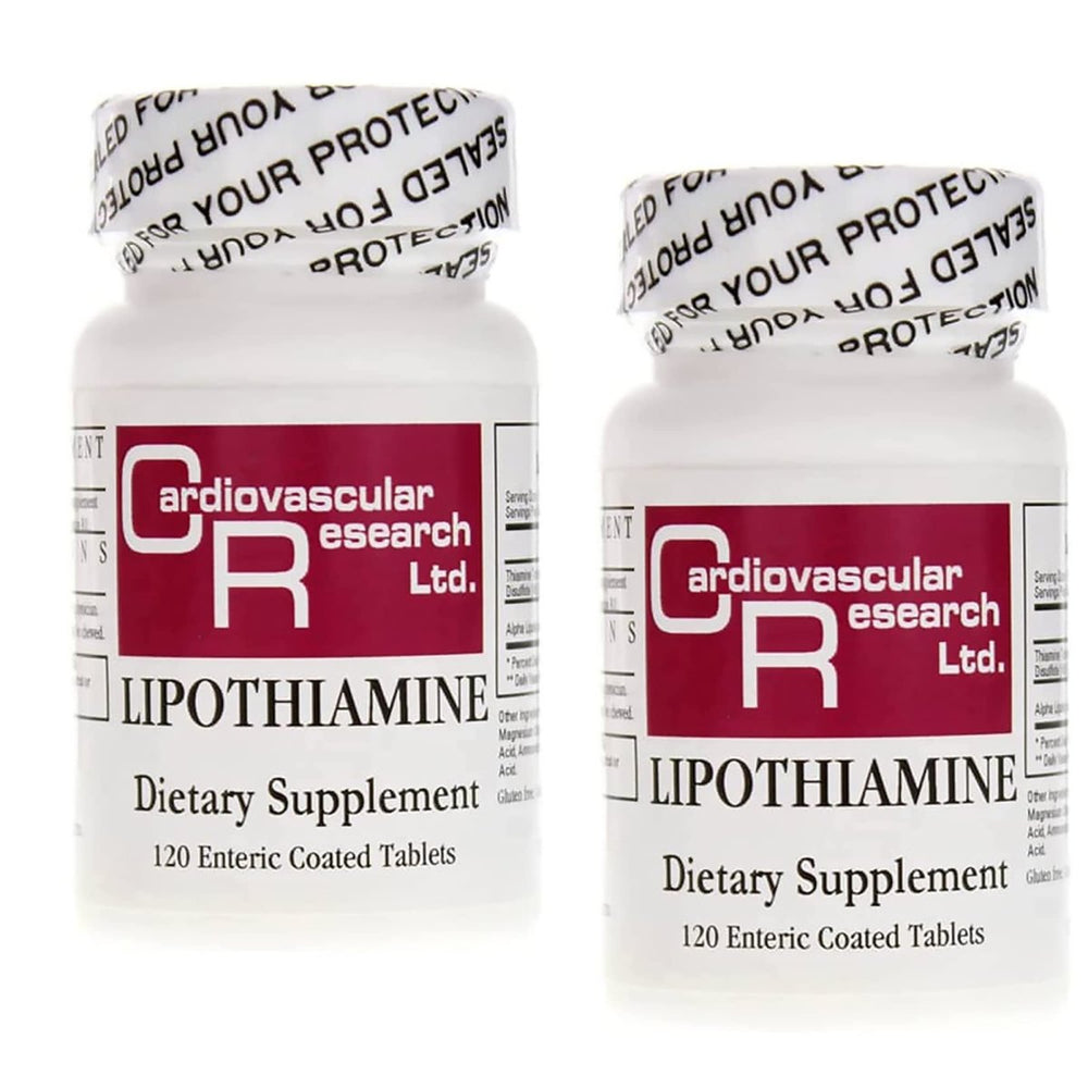 Cardiovascular Research Lipothiamine B Supplement 240 Tablets - Vitamin B1 Now with Alpha Lipoic Acid - 2 X 120 Count - The Oasis of Health