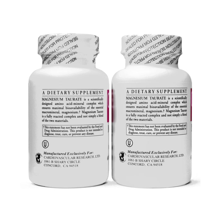 Cardiovascular Research Magnesium Taurate - 125 mg Elemental Magnesium - 120 Count (60 X2) - The Oasis of Health