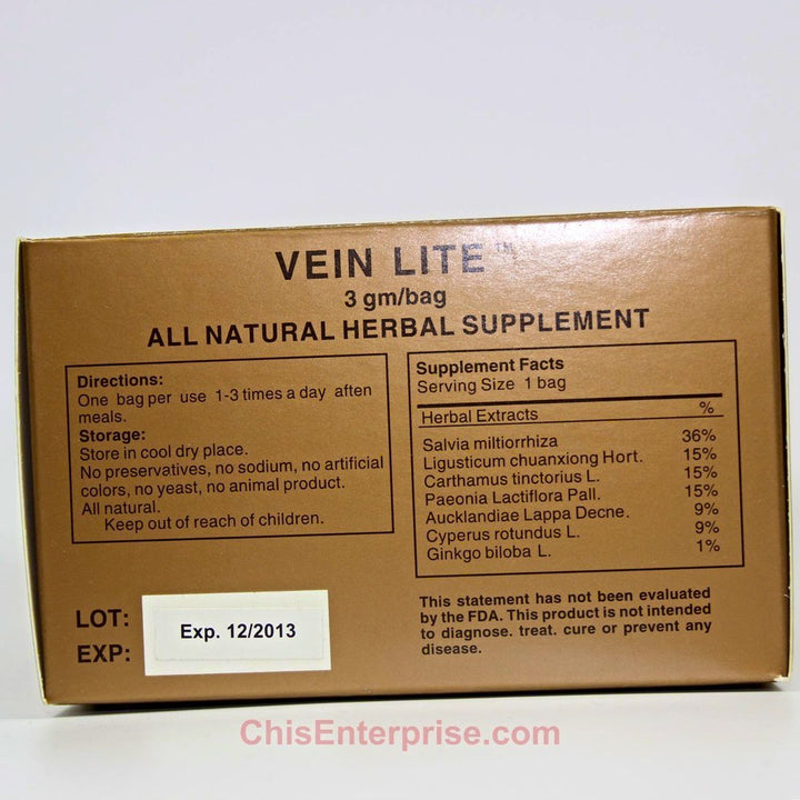 Chi's Enterprise - Vein Lite, 30 Tea Bags/Box - The Oasis of Health