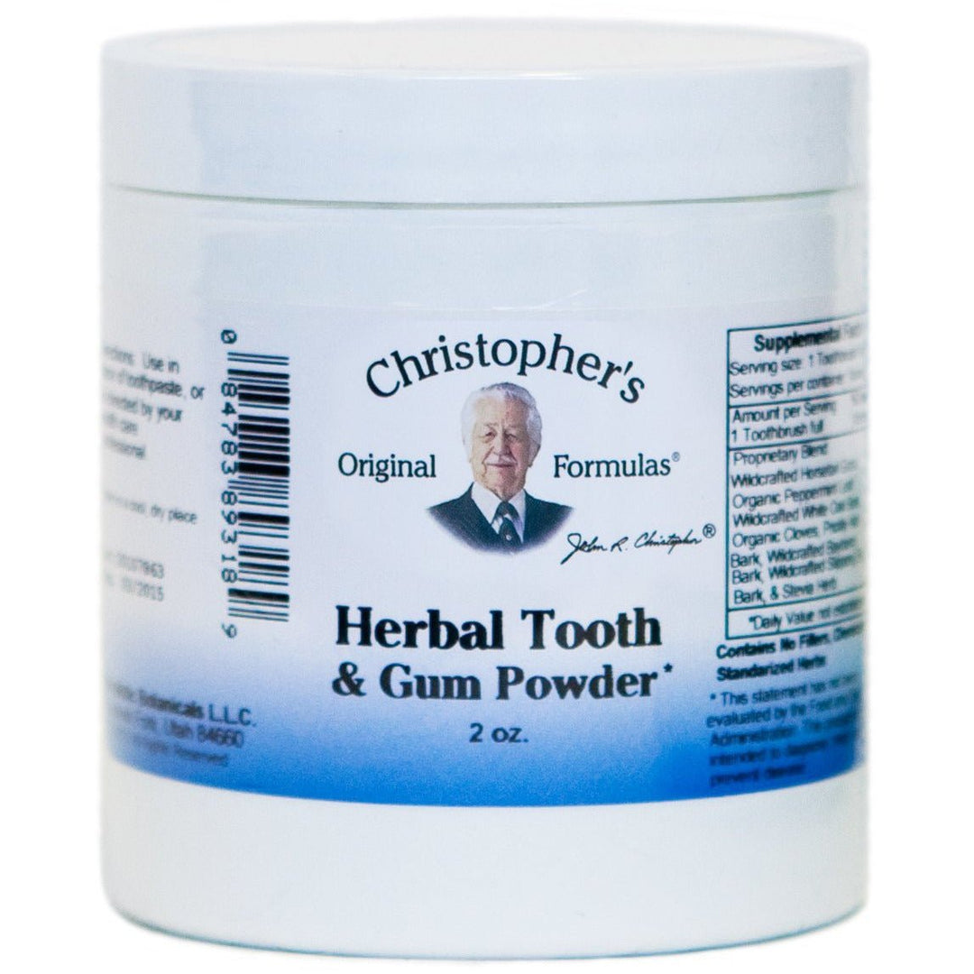 Christopher's Herbal Tooth and Gum Powder - Natural Dental Care Formula for Healthy Teeth and Gums - The Oasis of Health