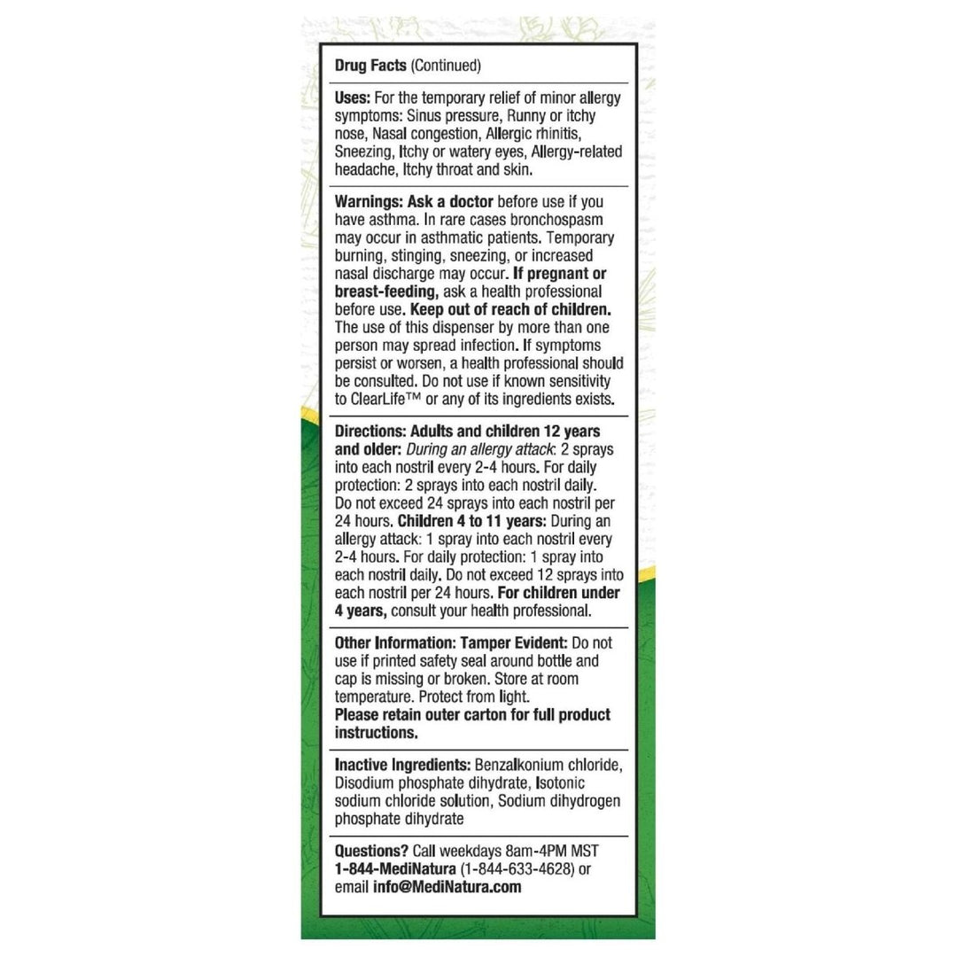 ClearLife Allergy Relief Nasal Spray for Multi - Symptom Relief in Any Region - Homeopathic Formula - 0.68 Ounce - The Oasis of Health