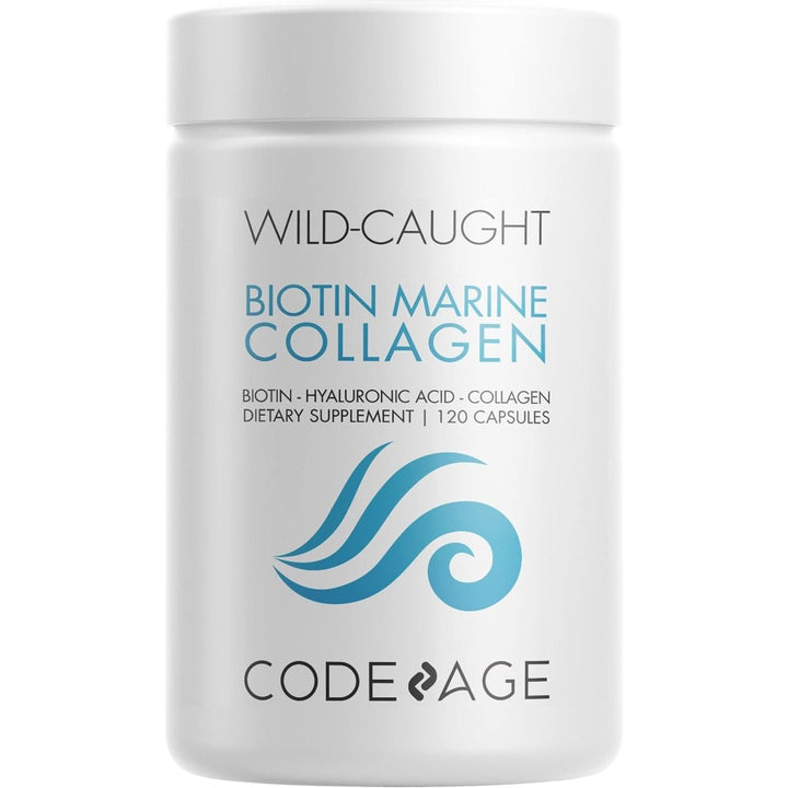 Codeage - Biotin Marine Collagen Types I & II Wild - Caught - 120 Capsules - The Oasis of Health