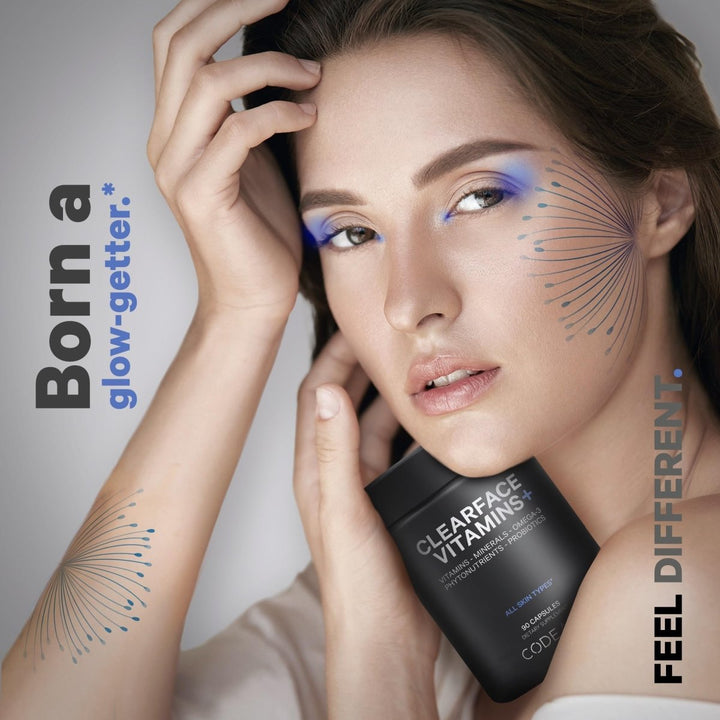 Codeage - Clearface Pantothenic Acid, Niacin, Vitamins A, C, D3, E, FloraFIT Probiotics - 90 Capsules - The Oasis of Health