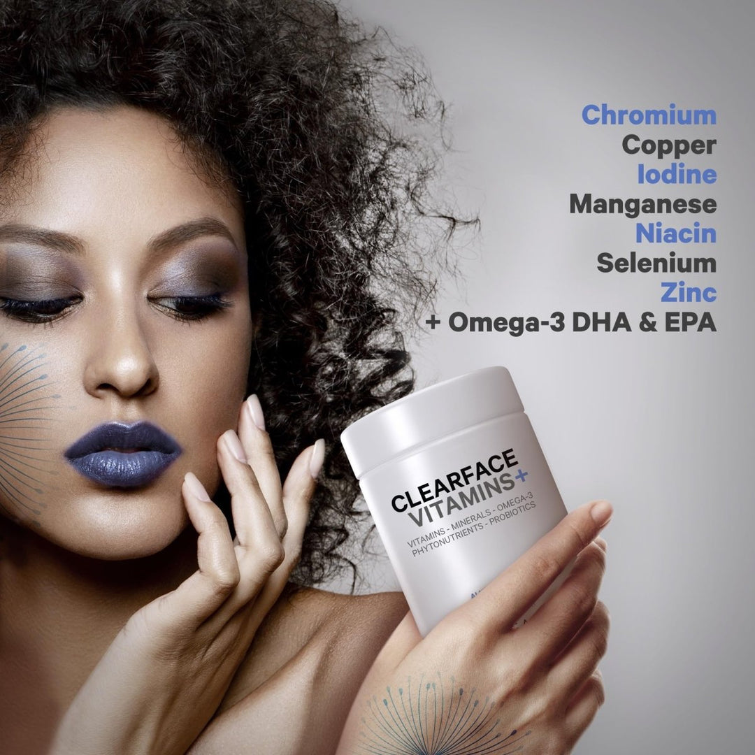 Codeage - Clearface Pantothenic Acid, Niacin, Vitamins A, C, D3, E, FloraFIT Probiotics - 90 Capsules - The Oasis of Health