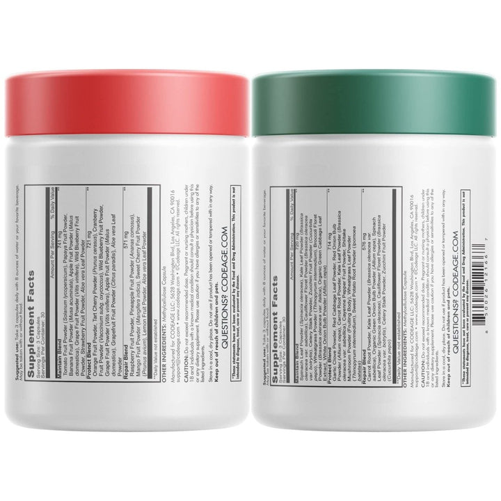 Codeage - Easy Veggies + Fast Fruits Bundle - 180 Capsules - The Oasis of Health