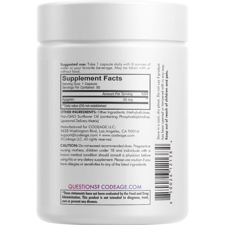 Codeage - Liposomal Apigenin 50 mg. - 90 Capsules - The Oasis of Health