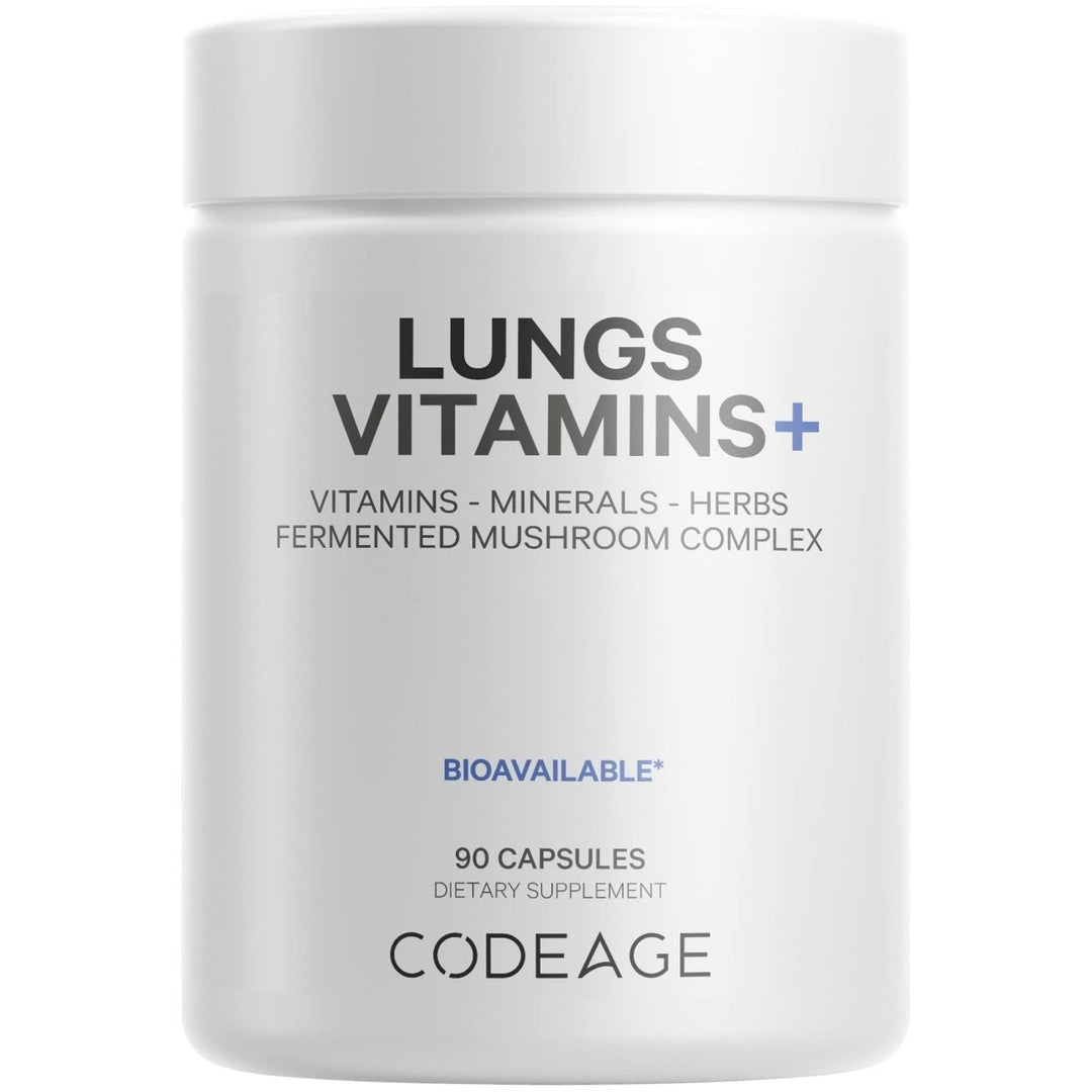 Codeage - Lungs Vitamins A, C, D, E, B6, Milk Thistle, Zinc & Magnesium, Cordyceps, Reishi - 90 Capsules - The Oasis of Health