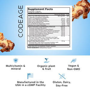 Codeage - Lungs Vitamins A, C, D, E, B6, Milk Thistle, Zinc & Magnesium, Cordyceps, Reishi - 90 Capsules - The Oasis of Health