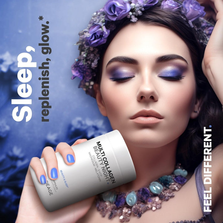 Codeage - Multi Collagen Beauty Night with 5 - HTP Lavendar L - Theanine & Melatonin - 150 Capsules - The Oasis of Health