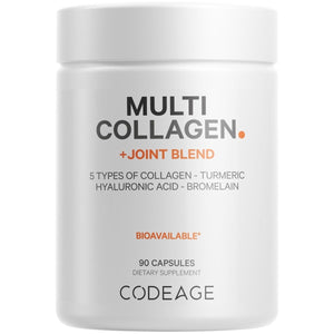 Codeage - Multi Collagen Protein + Joint Blend, Astaxanthin, Bromelain, Boswellia - 90 Capsules - The Oasis of Health