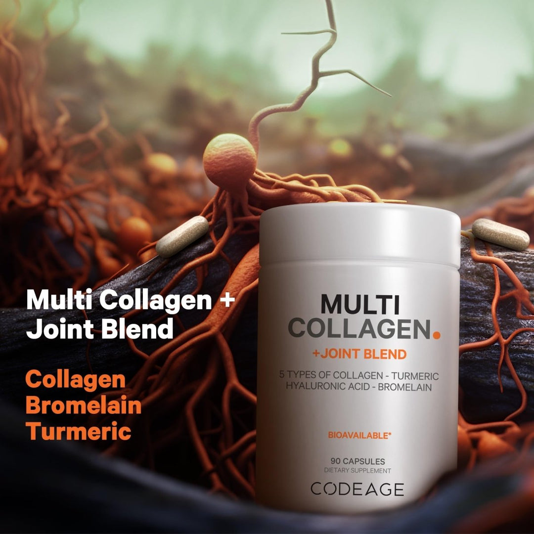 Codeage - Multi Collagen Protein + Joint Blend, Astaxanthin, Bromelain, Boswellia - 90 Capsules - The Oasis of Health