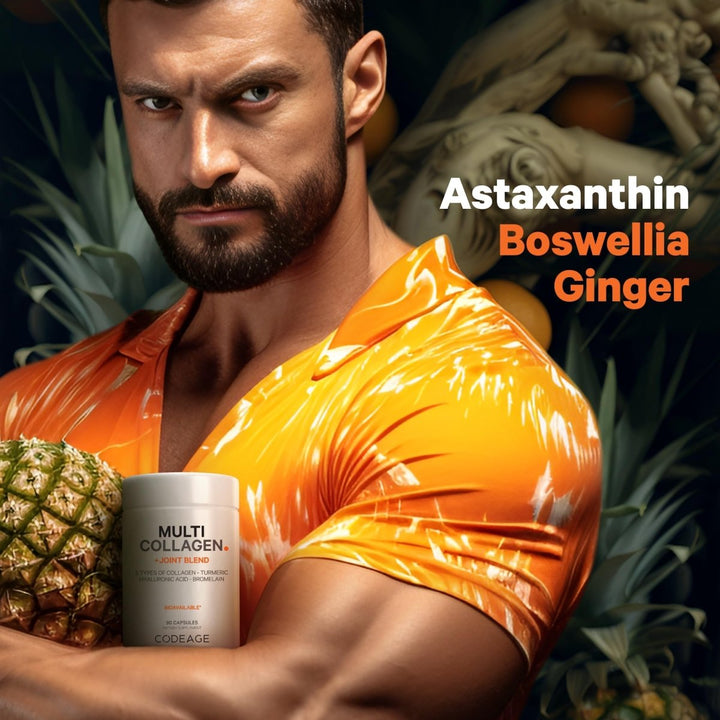 Codeage - Multi Collagen Protein + Joint Blend, Astaxanthin, Bromelain, Boswellia - 90 Capsules - The Oasis of Health