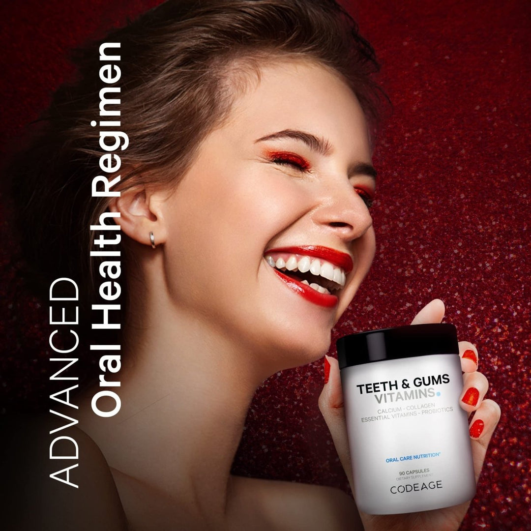 Codeage - Teeth & Gums Vitamins + Oral Probiotics Mouth Care Supplement - 90 Capsules - The Oasis of Health