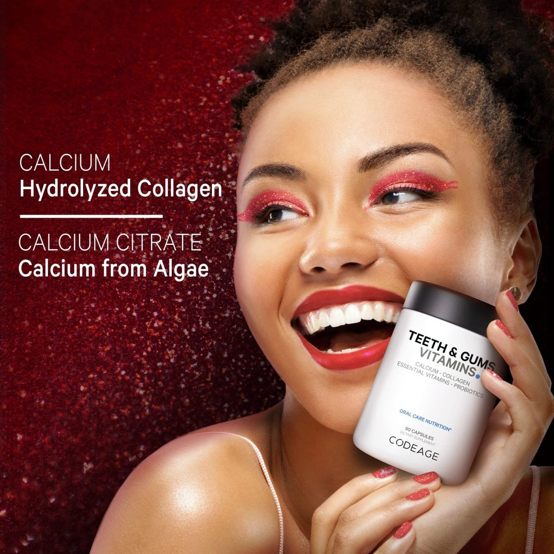 Codeage - Teeth & Gums Vitamins + Oral Probiotics Mouth Care Supplement - 90 Capsules - The Oasis of Health