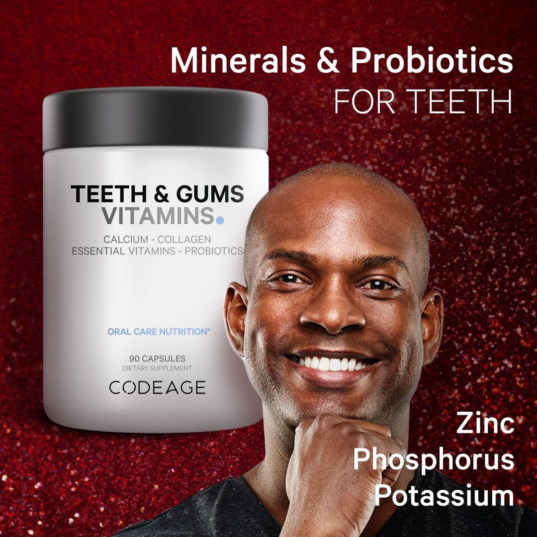 Codeage - Teeth & Gums Vitamins + Oral Probiotics Mouth Care Supplemen ...