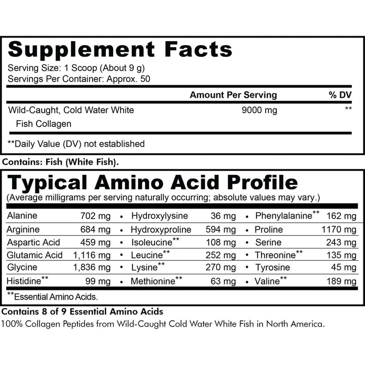 Codeage - Wild Caught Marine Collagen Peptides Hydrolyzed Powder Unflavored - 15.87 oz. - The Oasis of Health