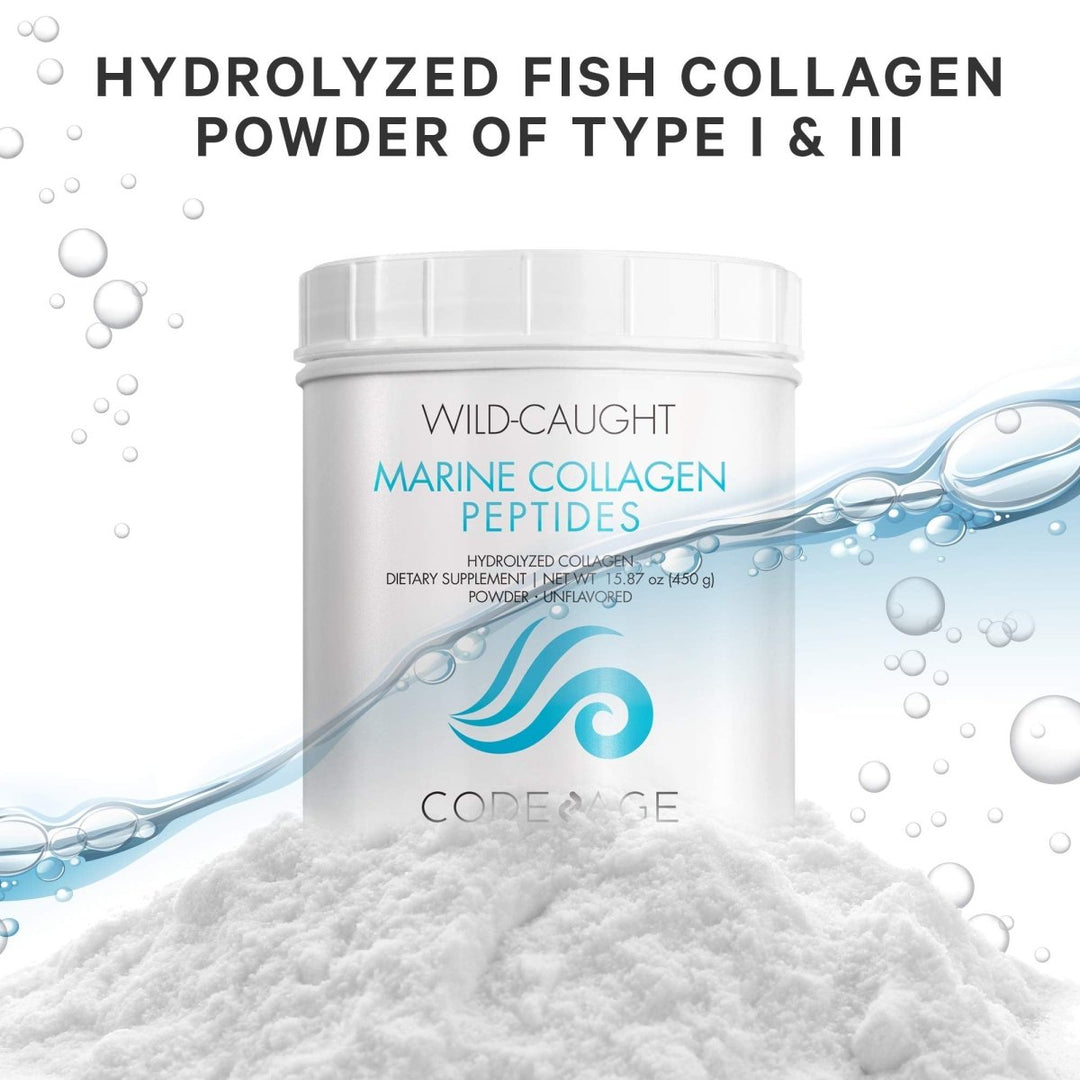 Codeage - Wild Caught Marine Collagen Peptides Hydrolyzed Powder Unflavored - 15.87 oz. - The Oasis of Health