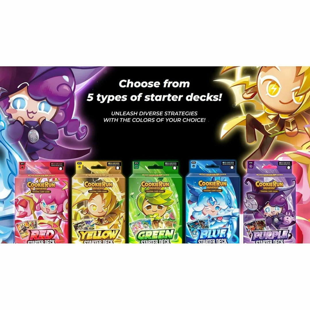 CookieRun: Braverse Trading Card Game - Starter Deck Green - Strategic Game Play Pack, 1 Player 60 Card Set, Competitive Battle TCG, Deck - Building - The Oasis of Health