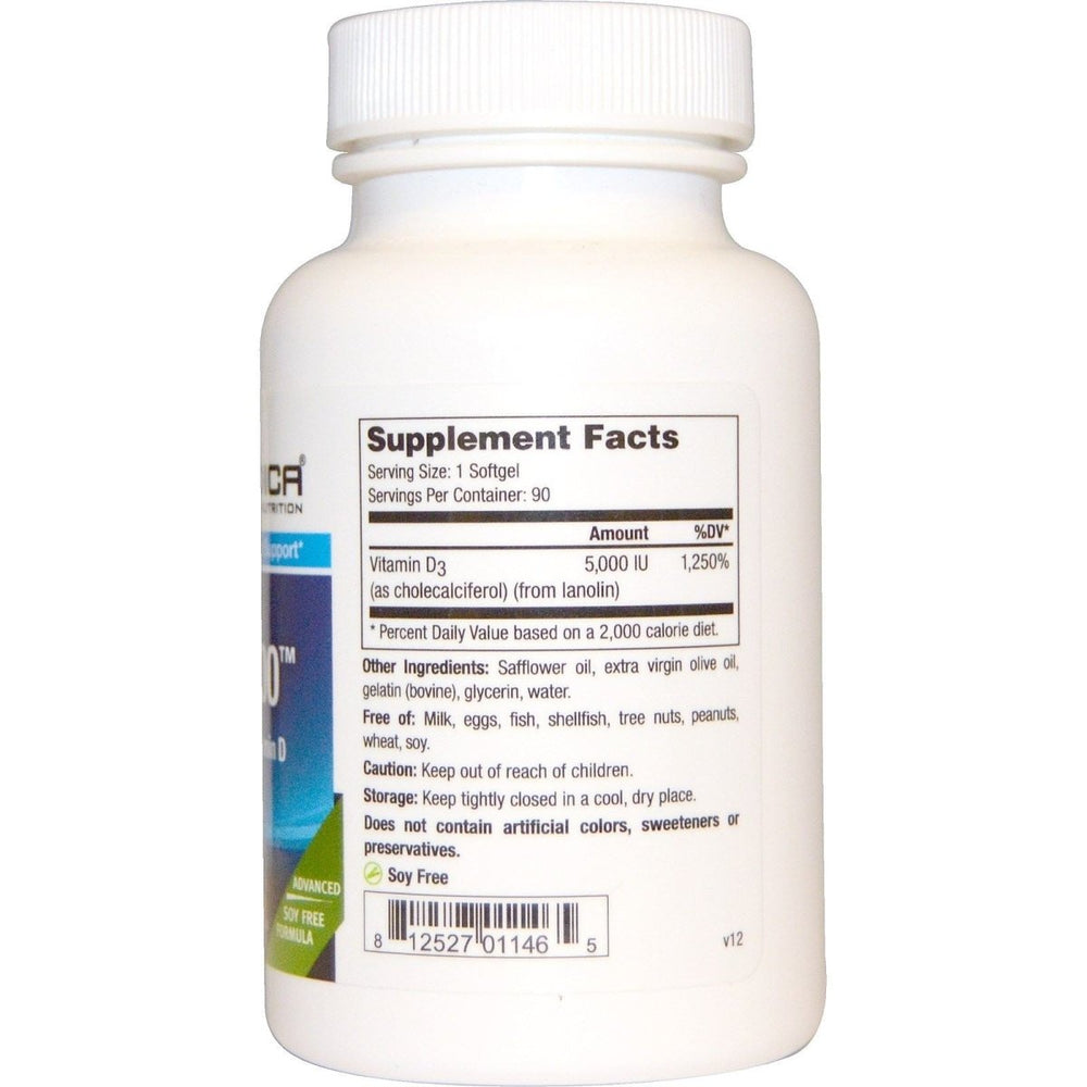 D3 5000 Iu Soy Free 90 Softgels - The Oasis of Health