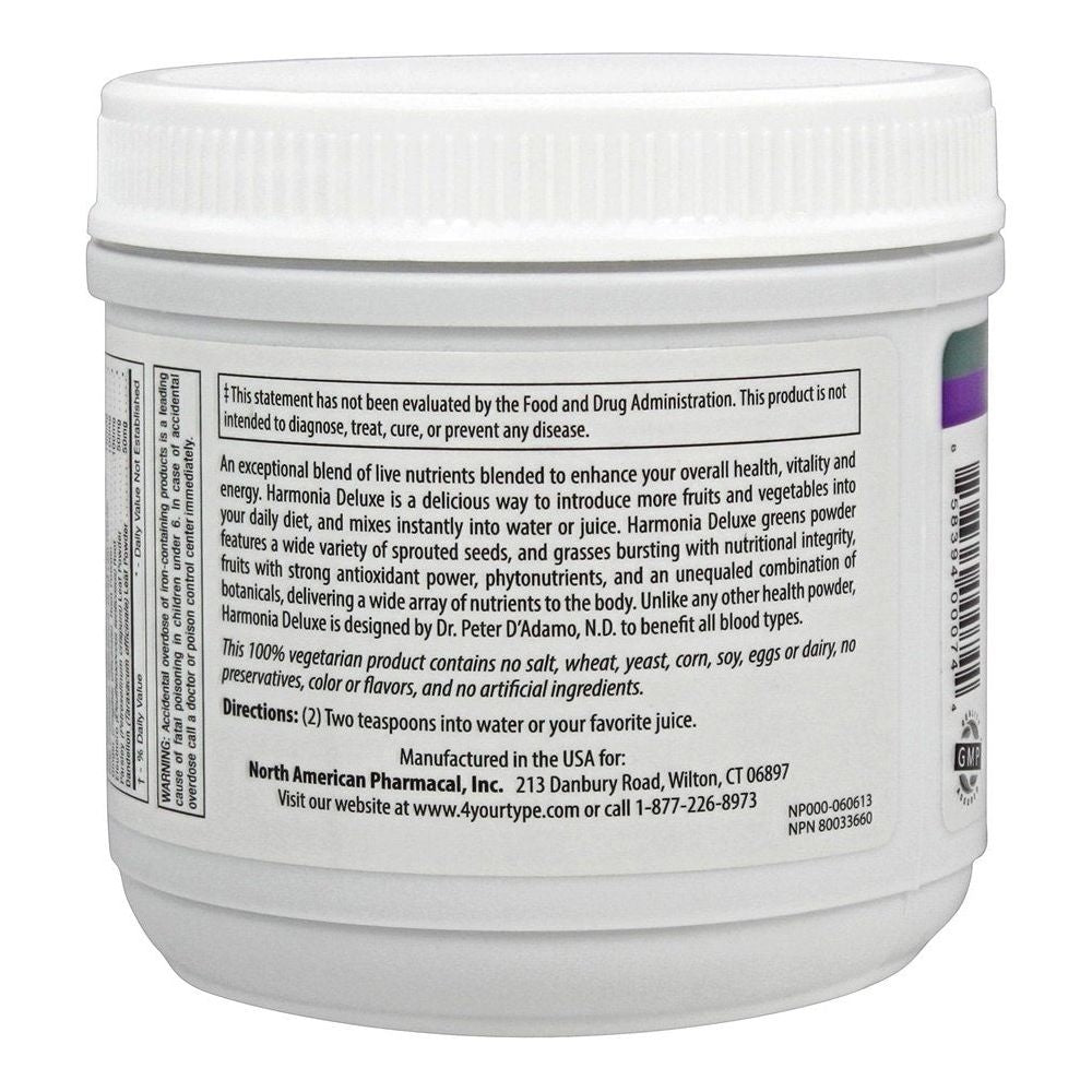 D'Adamo Personalized Nutrition Harmonia Deluxe, 7 Ounce - The Oasis of Health