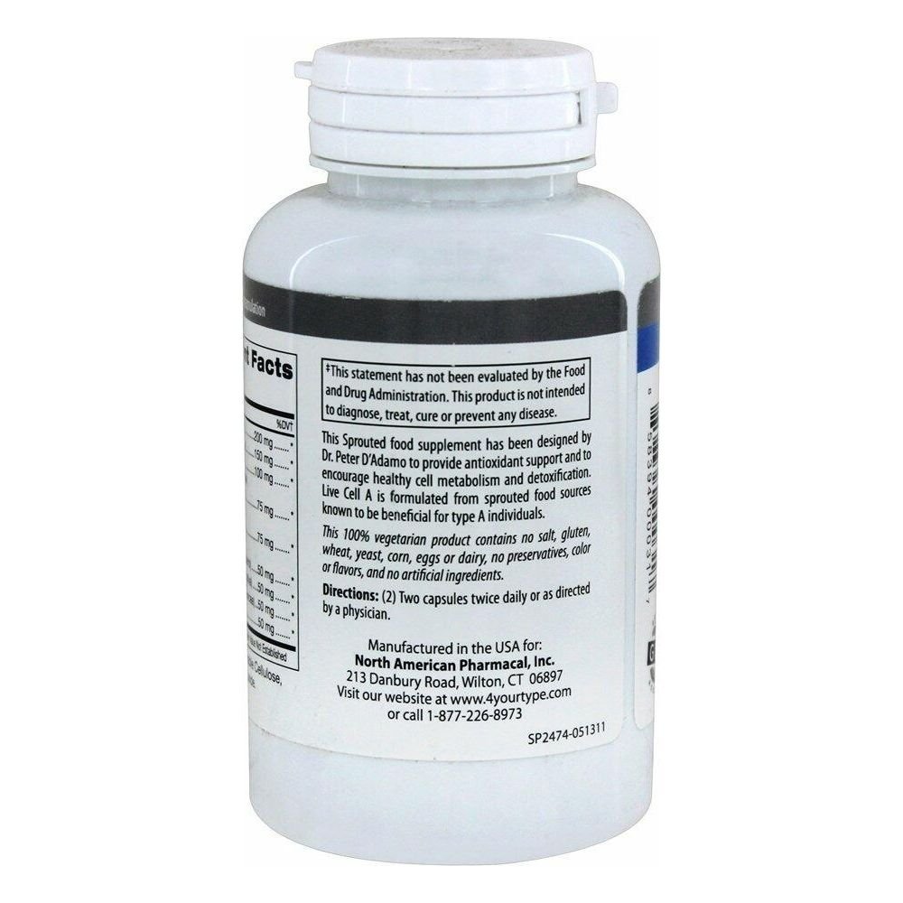 D'Adamo Personalized Nutrition - Live Cell A 90 vcaps - The Oasis of Health