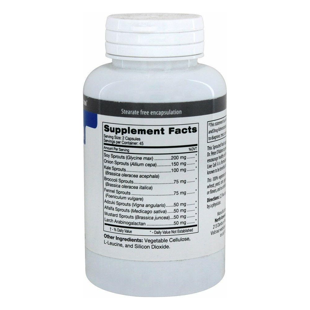 D'Adamo Personalized Nutrition - Live Cell A 90 vcaps - The Oasis of Health