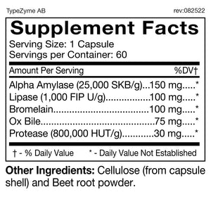 D'Adamo Personalized Nutrition TypeZyme - Digestive Enzyme (Blood Type AB) - The Oasis of Health