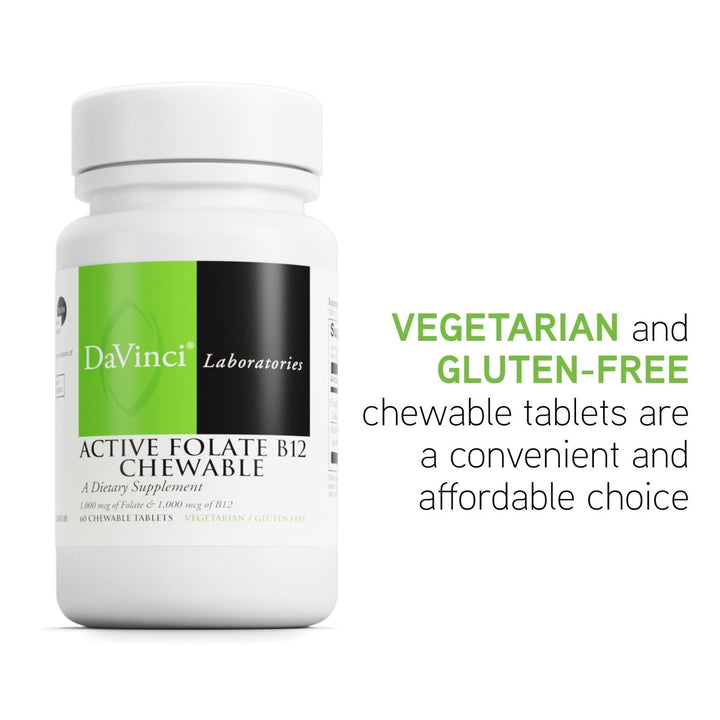 Davinci Active Folate B12 60 Chewable Tabs - The Oasis of Health