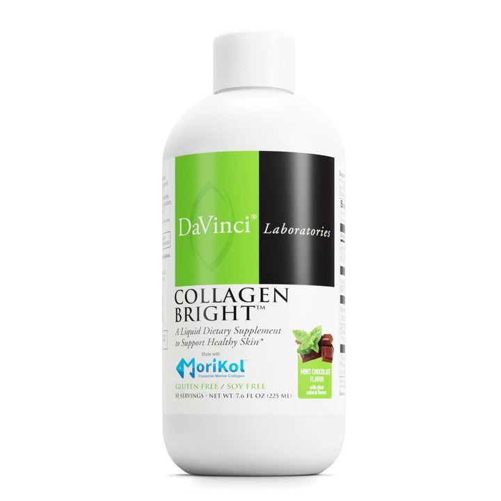 DAVINCI Laboratories - Collagen Bright - A Liquid Dietary Supplement to Support Healthy Skin - Gluten Free, Soy Free - Mint Chocolate - 30 Servings, 7.6 Fl Oz - The Oasis of Health