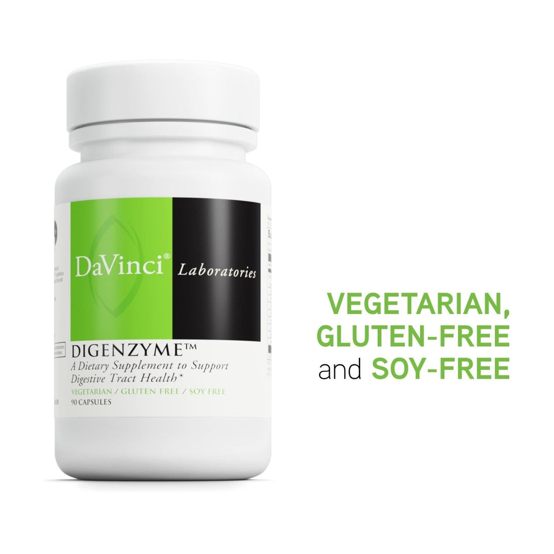 DAVINCI Laboratories - Digenzyme - A Dietary Supplement to Support Digestive Tract Health - Gluten - Free, Soy - Free - 90 Vegetarian Capsules - The Oasis of Health