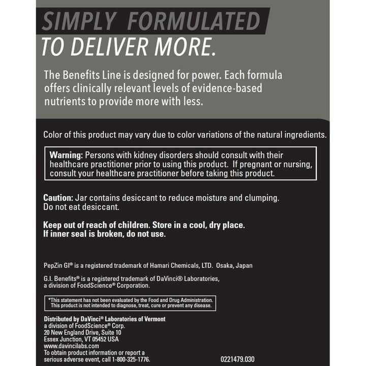 Davinci Laboratories GI Benefits - 391.82 g - The Oasis of Health