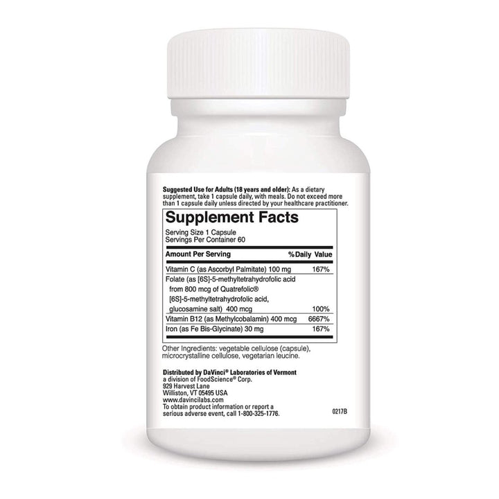 Davinci Laboratories Iron Bis - Glycinate Iron Supplement Bundle (2 - Pack, 120 Count) (2 Items) - The Oasis of Health