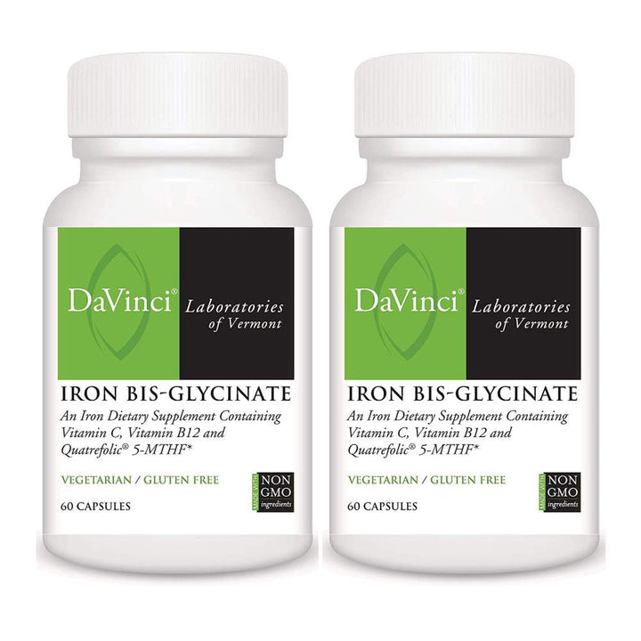 Davinci Laboratories Iron Bis - Glycinate Iron Supplement Bundle (2 - Pack, 120 Count) (2 Items) - The Oasis of Health