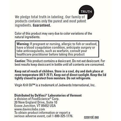 Davinci Laboratories Krill Oil - 60 Softgels - The Oasis of Health