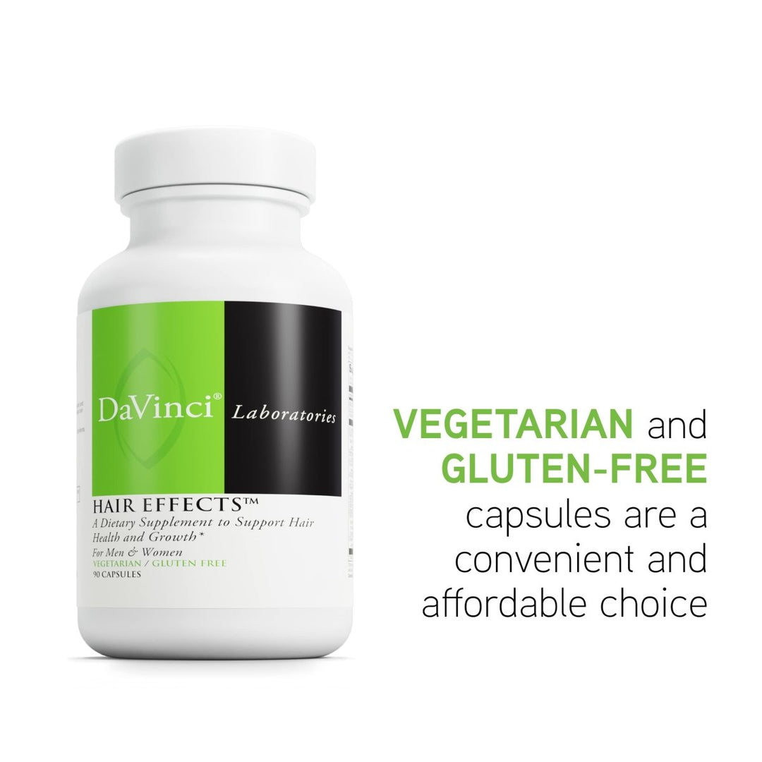 DaVinci Laboratories of Vermont Hair Effects & Growth Supplement with Biotin(Gluten - Free), 90 Count (Pack of 1) - The Oasis of Health