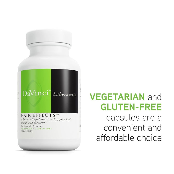 DaVinci Laboratories of Vermont Hair Effects & Growth Supplement with Biotin(Gluten - Free), 90 Count (Pack of 1) - The Oasis of Health