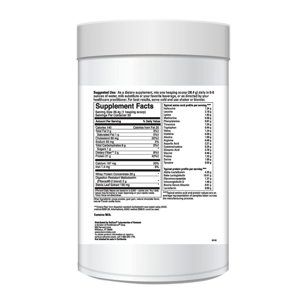 DaVinci Laboratories of Vermont Right Whey Protein, Chocolate, 30 Count - The Oasis of Health