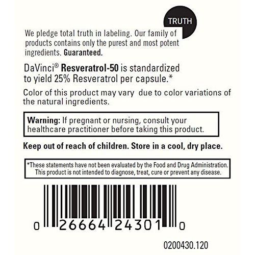 DaVinci Laboratories Resveratrol - 50 120 Caps - The Oasis of Health